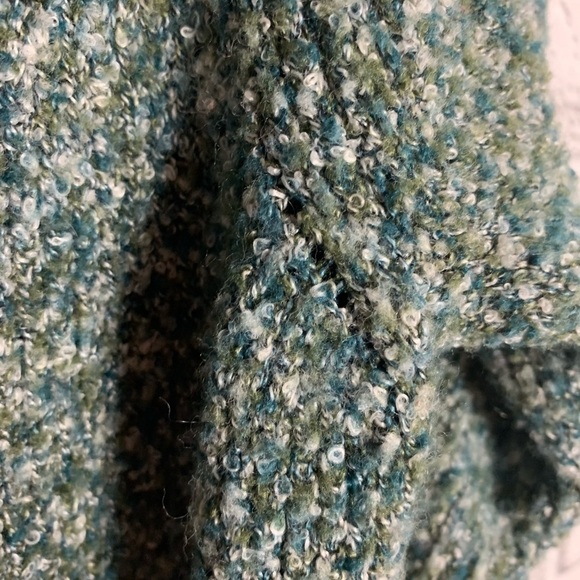 Jones New York Women’s Boucle Knit Sweater Green Blue Size Small Casual Pullover - Picture 9 of 9